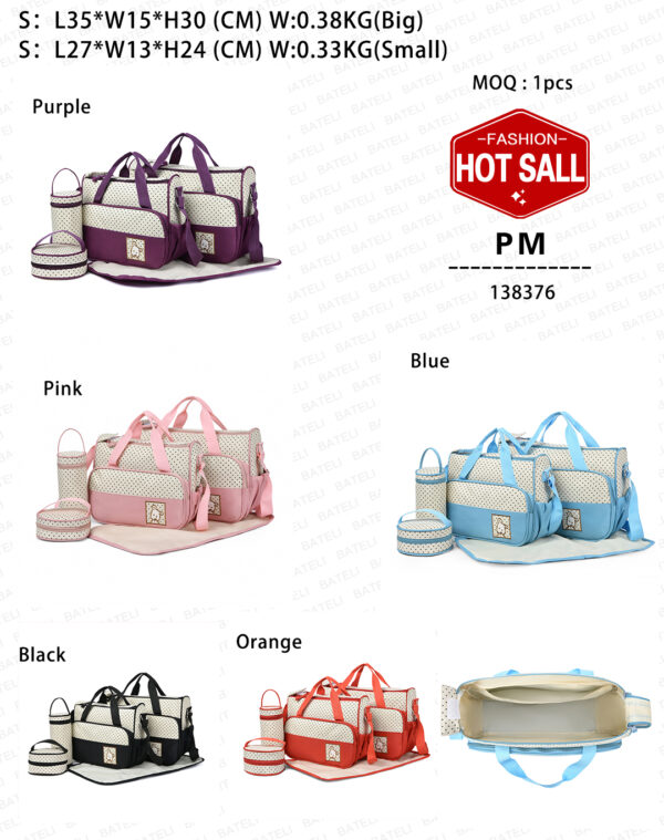 Fashion Multifunctional Mommy Bag Large Capacity Waterproof Wet and Dry Separation Diaper Bag Light and Easy to Hold Mommy Bag - Image 2