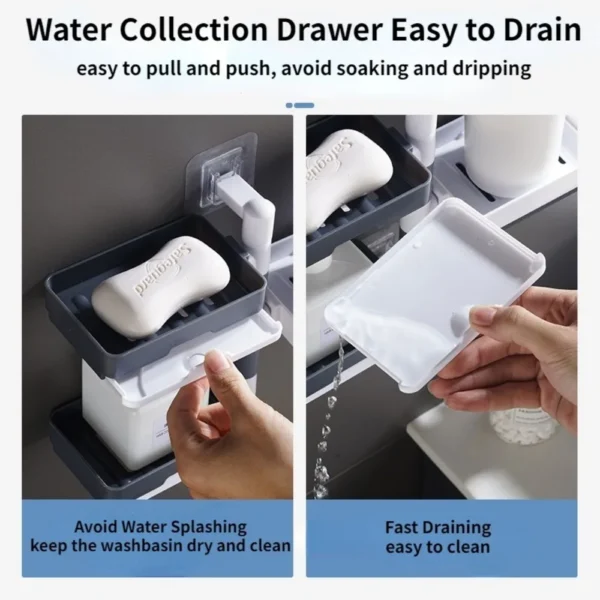 2/3/4layers Rotating Drain Soap Holder Bathroom Rack Wall Hanging Bathroom Soap Box Holder 4