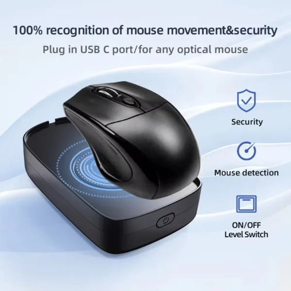 Undetectable Mouse Jiggler 5V 1A Simulates Mouse Movement, Wired/Wireless Compatible, Keeps PC Active 3