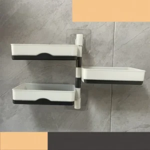 2/3/4layers Rotating Drain Soap Holder Bathroom Rack Wall Hanging Bathroom Soap Box Holder 8
