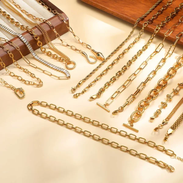 Bold and Minimalist Thick Chain Gold Plated Necklace with Oval Links for Timeless Feminine Elegance 2