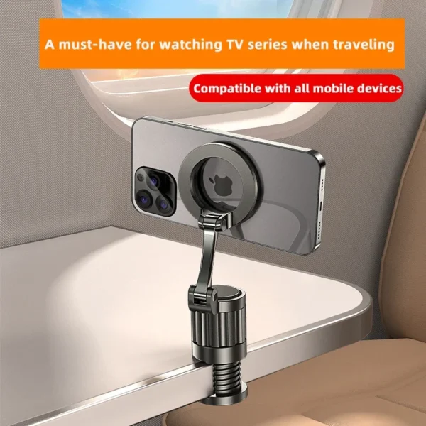 Magnetic Phone Clip Holder for Car Headrest - 360° Rotating, Adjustable Mount for MagSafe 3