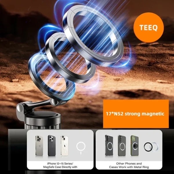 Magnetic Phone Clip Holder for Car Headrest - 360° Rotating, Adjustable Mount for MagSafe 6