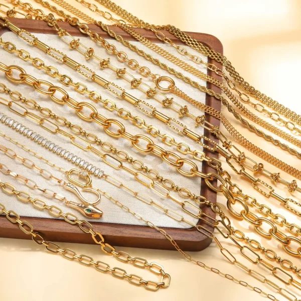 Bold and Minimalist Thick Chain Gold Plated Necklace with Oval Links for Timeless Feminine Elegance 6