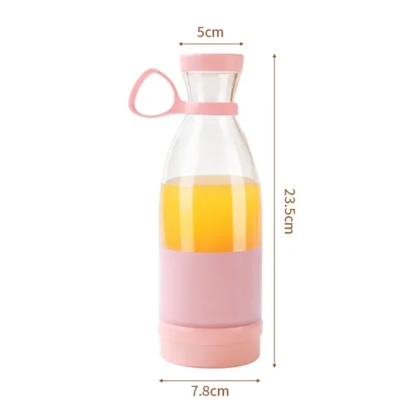 1pc Pink/White Portable USB Blender – Mini Juicer Bottle for Smoothies, Milkshakes & More 4