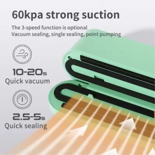 Xiaomi Mijia Portable USB charging multifunctional food vacuum sealer with sealing external suction and inflation functions 4