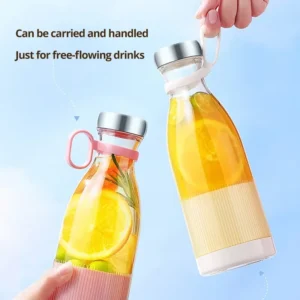 1pc Pink/White Portable USB Blender – Mini Juicer Bottle for Smoothies, Milkshakes & More 1