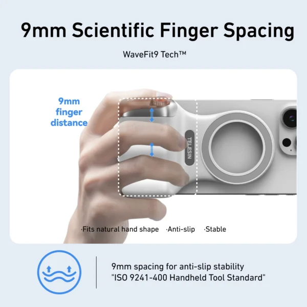 TELESIN Magnetic Phone Grip & Remote – Perfect for iPhone, Huawei, and Samsung Shooting 3