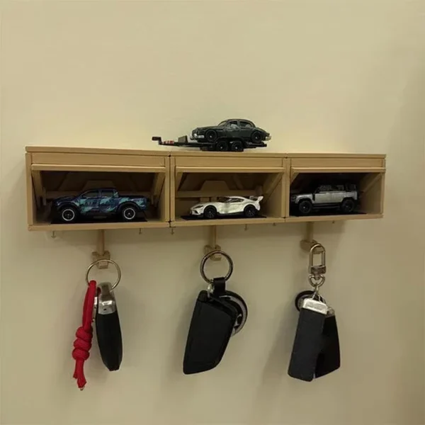 Garage Key Holder with Opening Door – Wall Mount Car Key Organizer 5 Piece Set 15