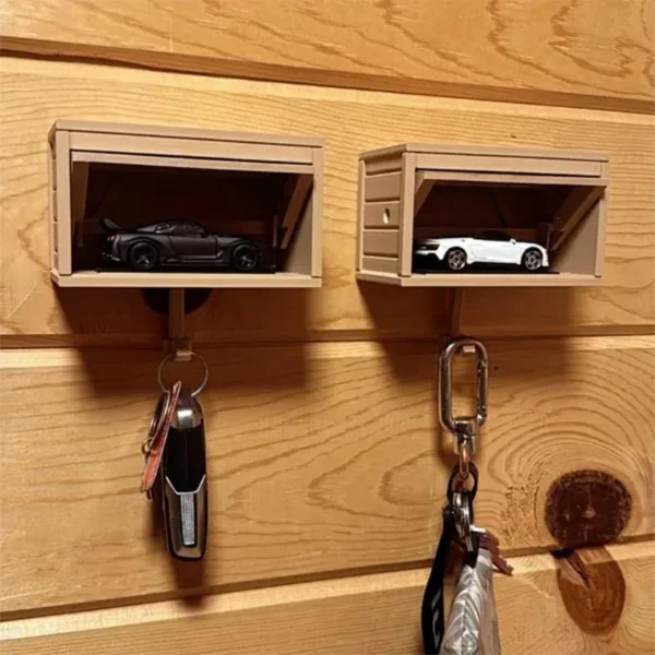 Garage Key Holder with Opening Door – Wall Mount Car Key Organizer 5 Piece Set 14